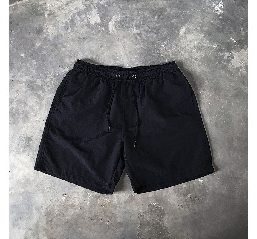 YIKES - Mid Rise Plain Drawstring Shorts