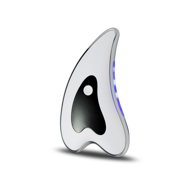 Elektrisches USB Gesicht Massage Gerät Gua Sha Wärme Beauty Schaber - Weiss