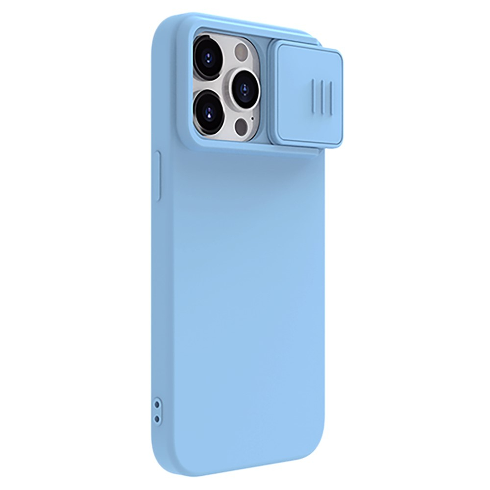iPhone 15 Pro MagSafe Silikon Schutz Hülle Cam-Slider Kameraschutz - Hellblau