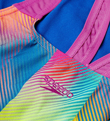 Speedo Bådedragt - Digital Allover Powerback - Pink/Blue