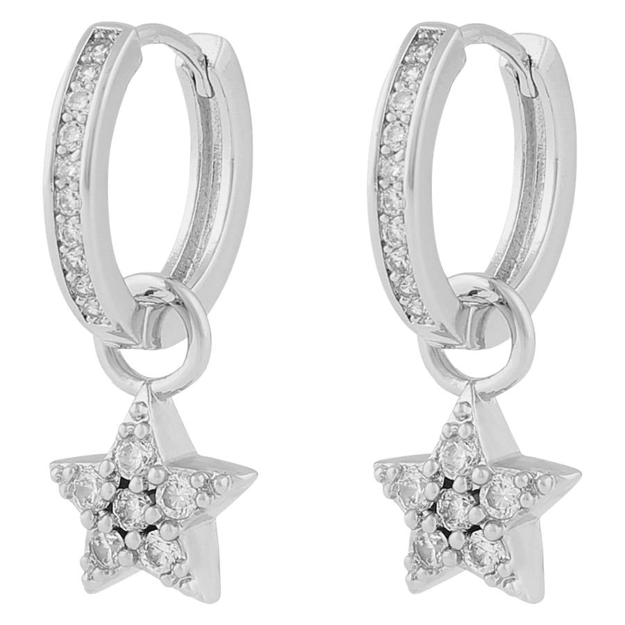 Snö Of Sweden Stina Ring Pendant Earring Silver/Clear