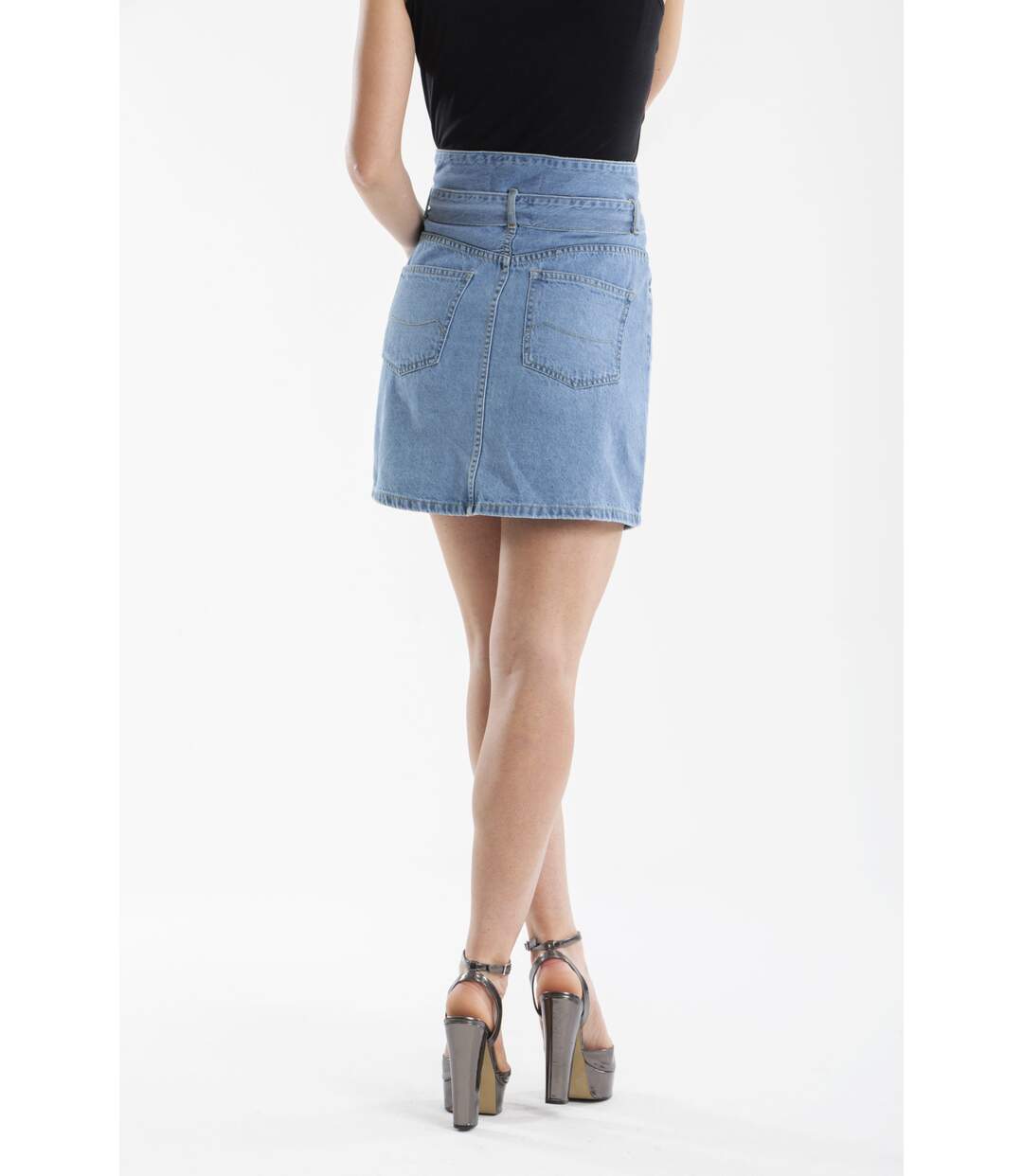 Jupe en jeans taille haute FAREN DENIM