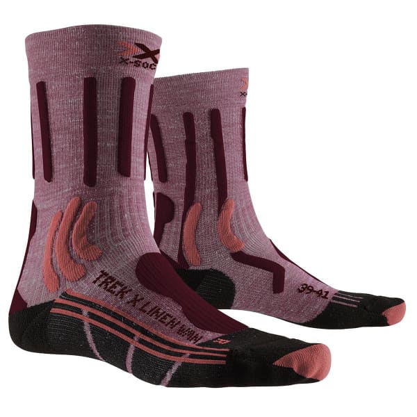 Chaussette randonnée X-SOCKS TREK X LINEN WMN VINTAGE VINTAGE RED MELANGE/GREY MELANGE