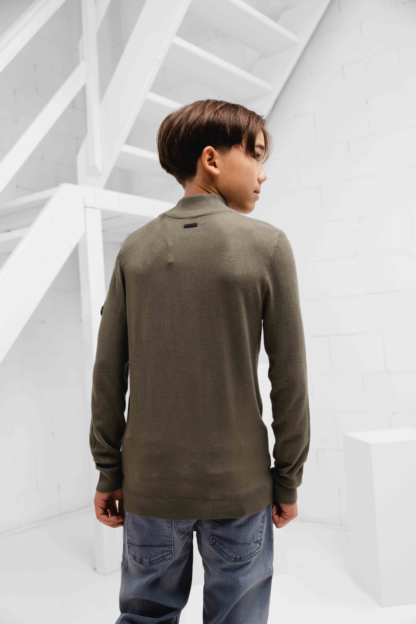 Ballin Amsterdam Turtleneck Sweater Kids Donkergroen