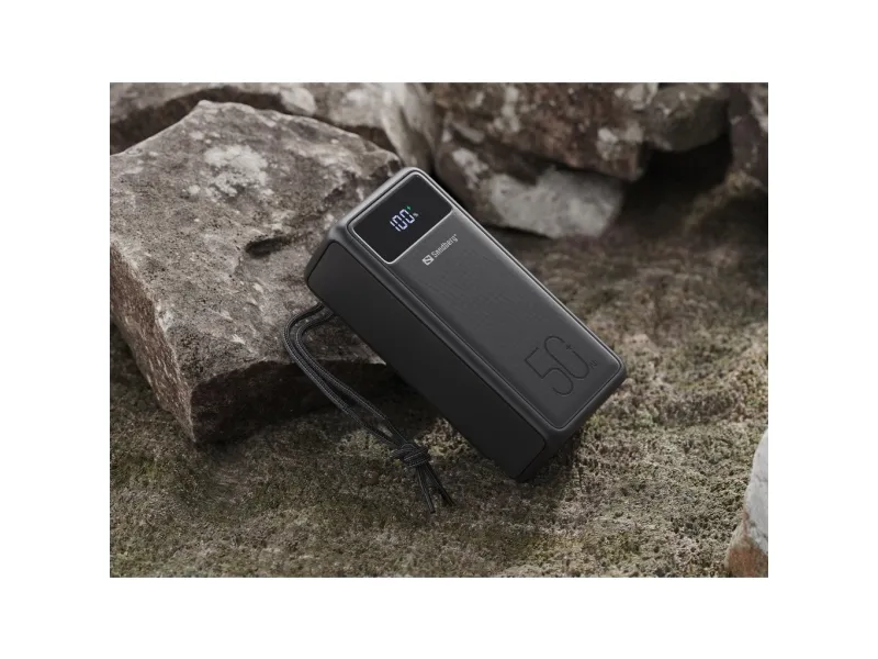 Sandberg Active - Powerbank - 50000 mAh - 185 Wh - 5 A - 3 output-stikforbindelser (USB) - på kabel: USB-C
