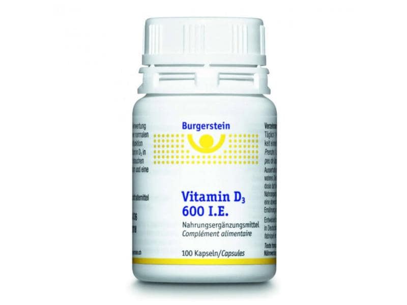 Burgerstein Vitamin D3 600 I.E. 100 Kapseln Nahrungsergänzung, 100 Stück