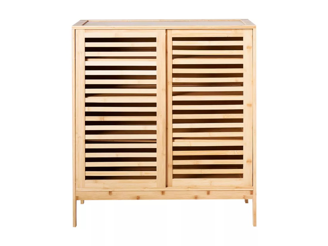 Buffet à 2 portes en bambou bois clair MIDWOOD