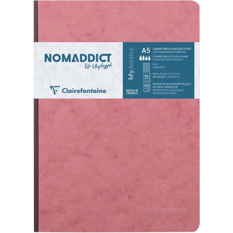 Carnet brochure Age Bag A5 192 pages petits carreaux - Rose antique