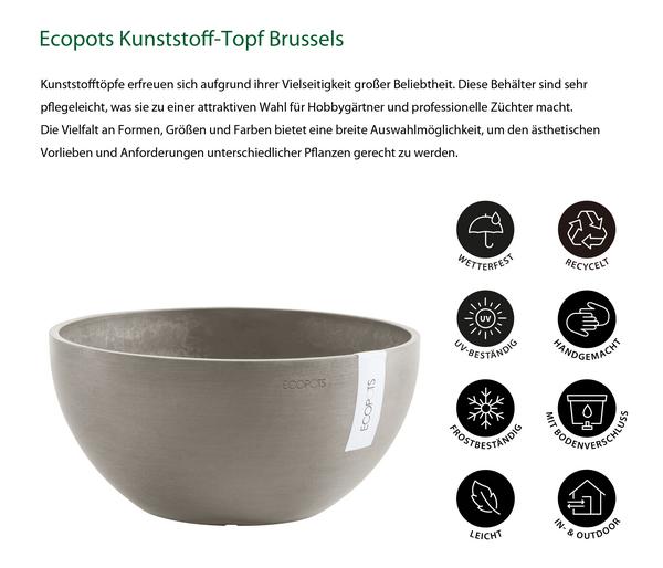 Ecopots Kunststoff-Topf Brussels, rund