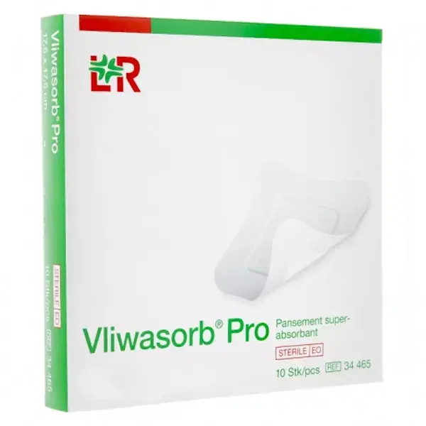 Curativo estéril superabsorvente L&R Vliwasorb Pro 20cm x 25cm, 10 unidades