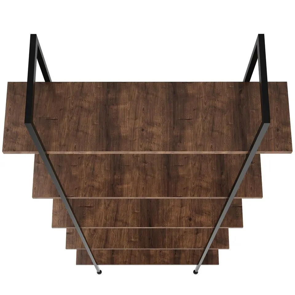 tectake Wandkast Glasgow 106 x 34,5 x 179,5cm, Industrieel Hout Donker, Rustiek