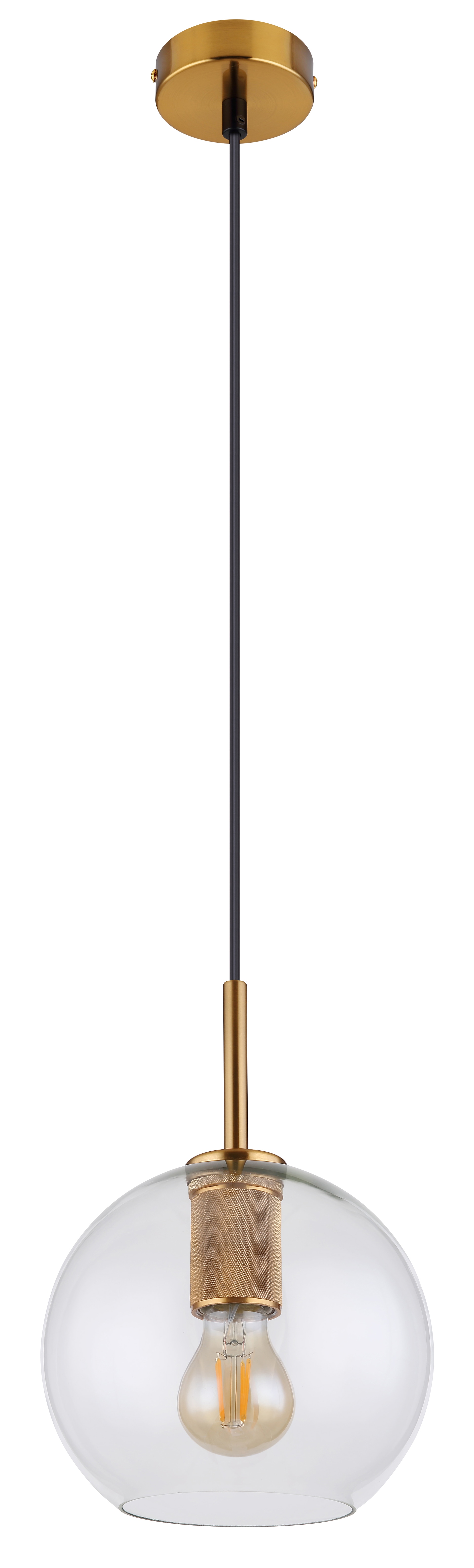 GLOBO Retrofit Pendelleuchte ADARA 1-flg messingfarbig /Klarglas