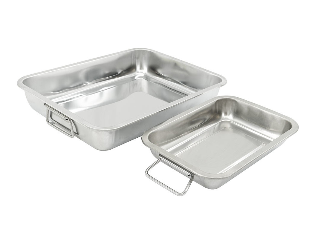 CONJUNTO 2 TABULEIROS ACTUEL INOX 40X30X6.2/27X20