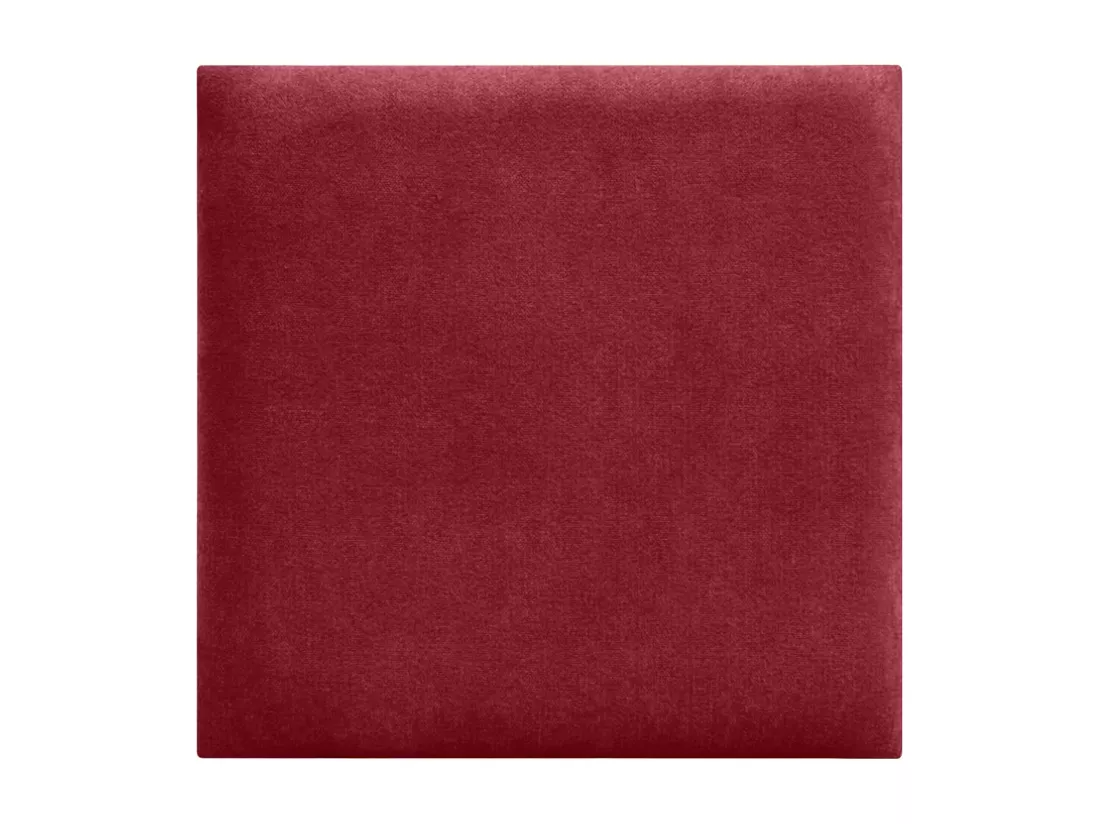 DHOME Lot de 6 Panneaux Rembourrés en Tissu Aqualine Autocollants pour Mur Acoustiques Absorbants Protection contre les Chocs (Rouge, 50x50cm, x6)