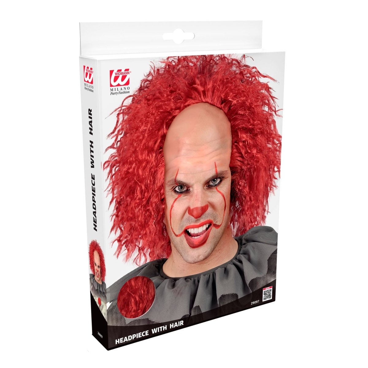 Halloween Pruik Rood Clown Krullen