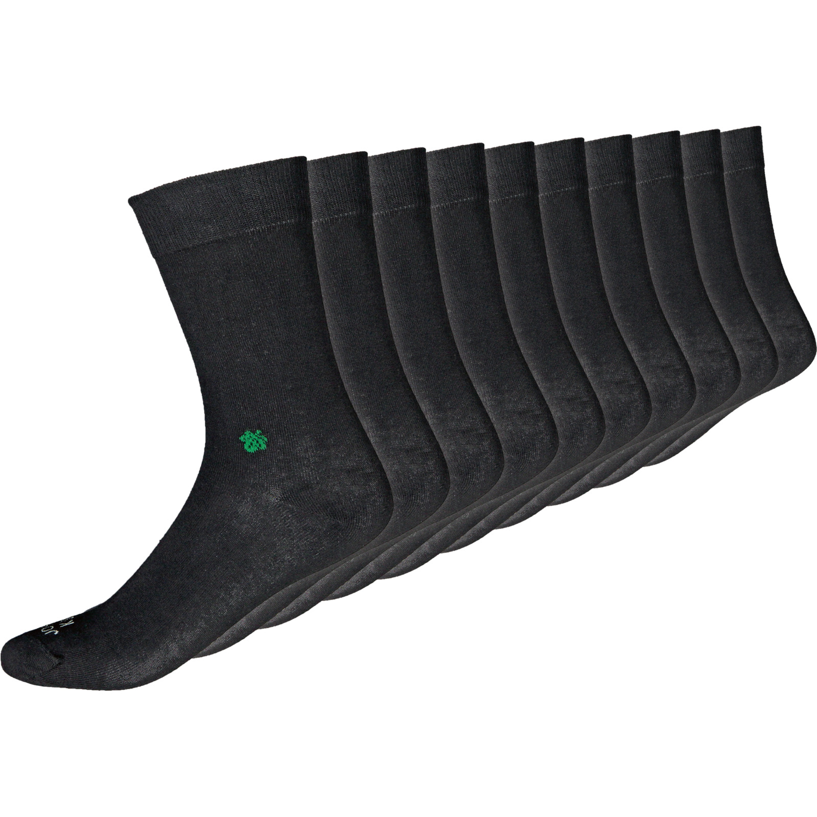 John Kiss Erwachsenen-Socken, schwarz, 10 Paar 39-42