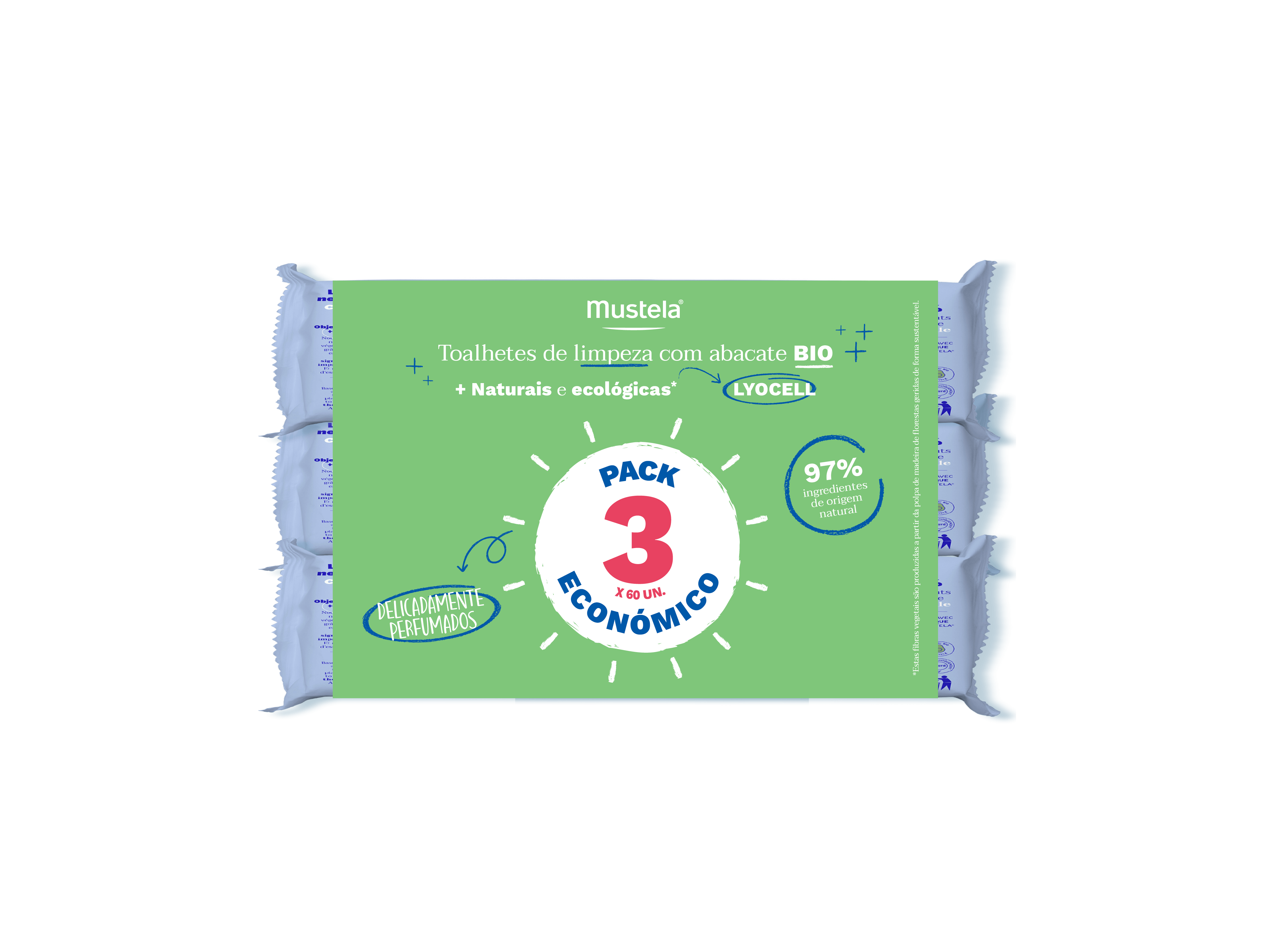TOALHETES MUSTELA PERFUMADOS 3X60UN