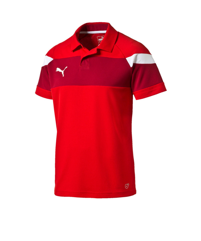 PUMA Spirit II Poloshirt Rot Weiss F01