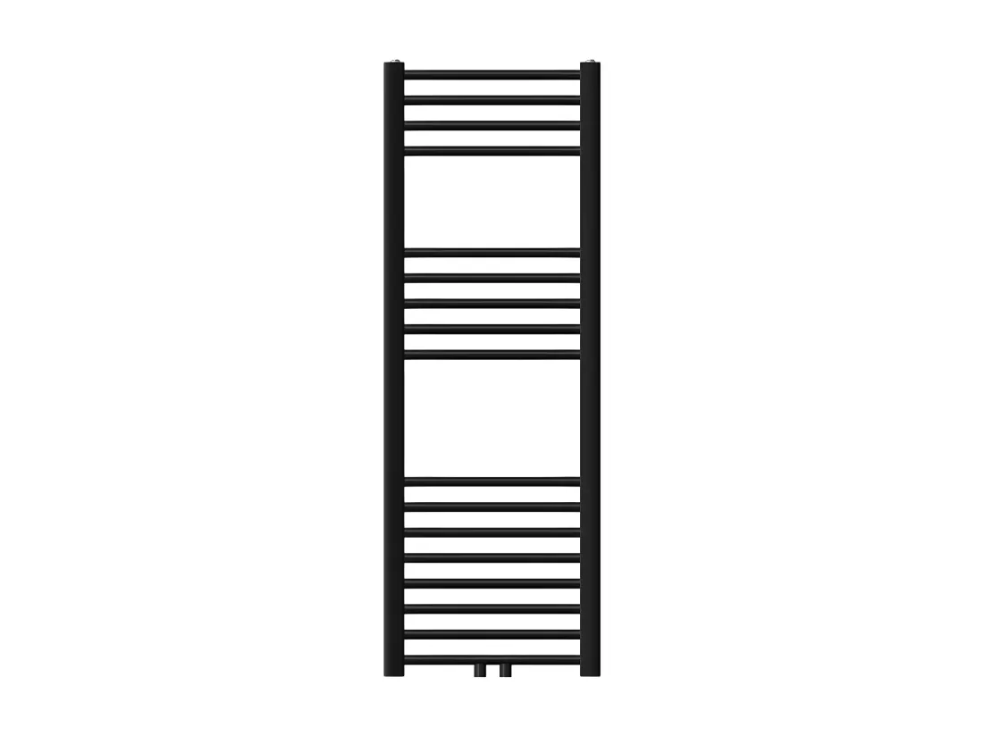 Radiateur sèche-serviette forme courbé acier noir mat connexion central 40x120cm