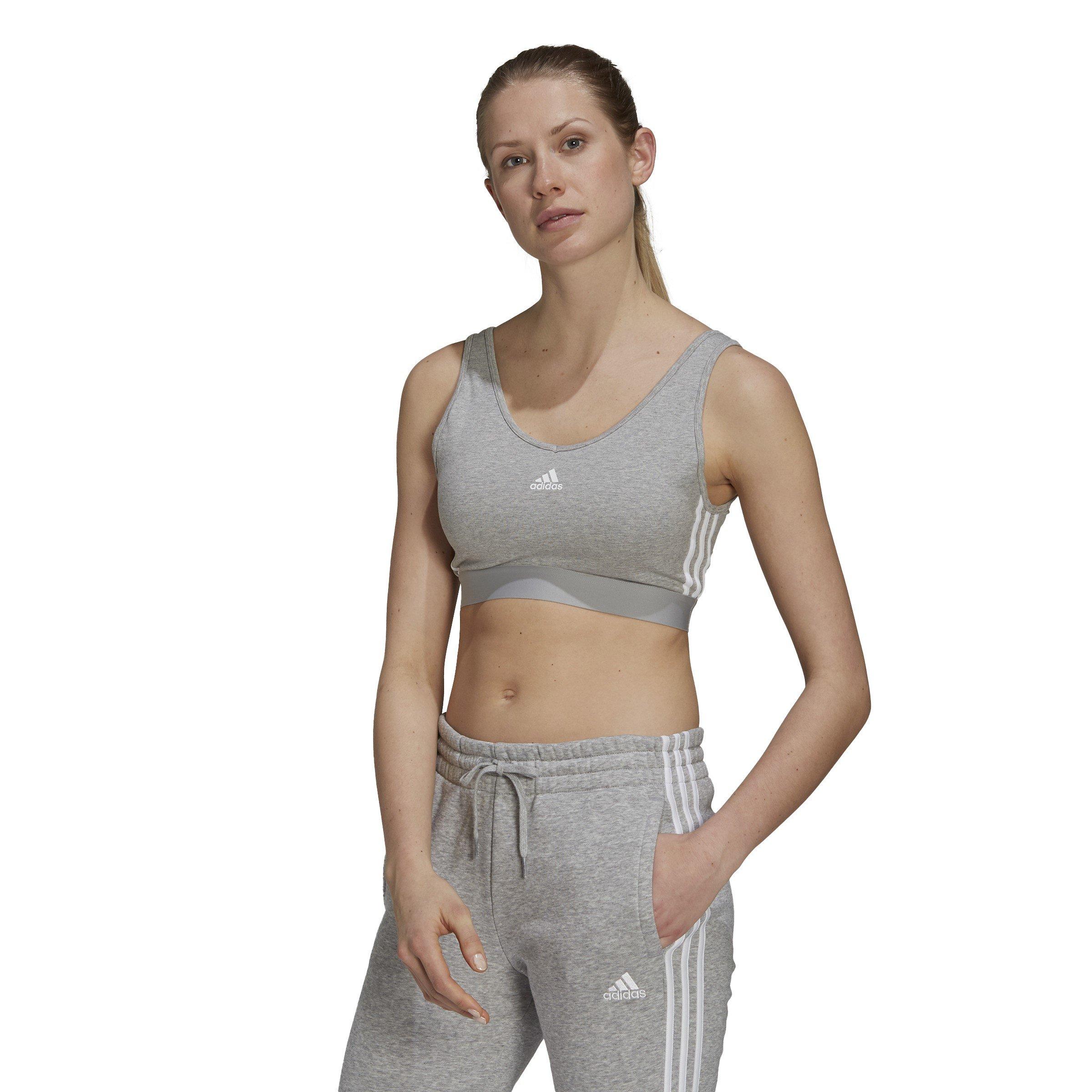 adidas Essentials 3 Stripes Crop Top With Removable Pads