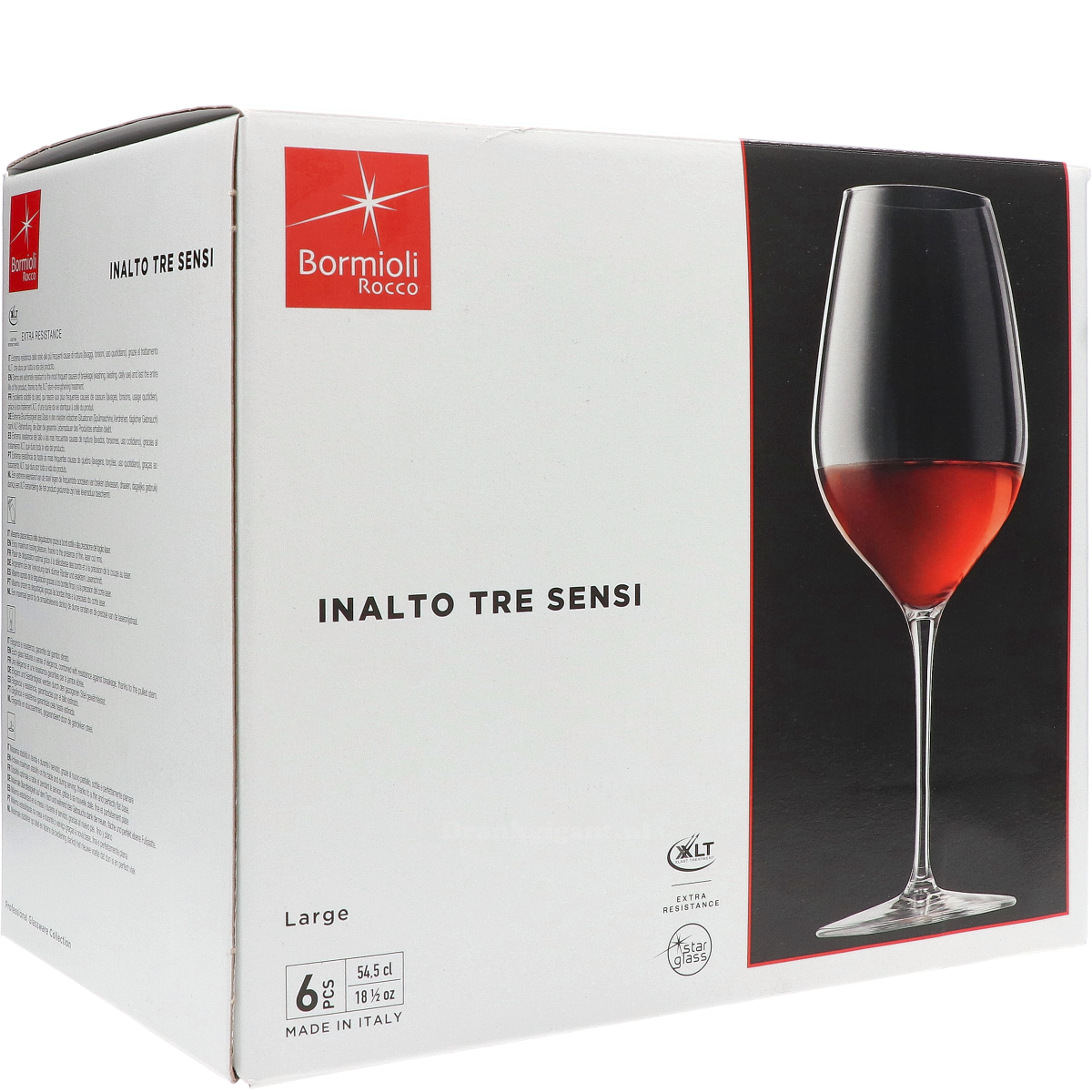 Bormioli In Alto Tre Sensi Rode Wijn Glas Doos Van 6 327 cl