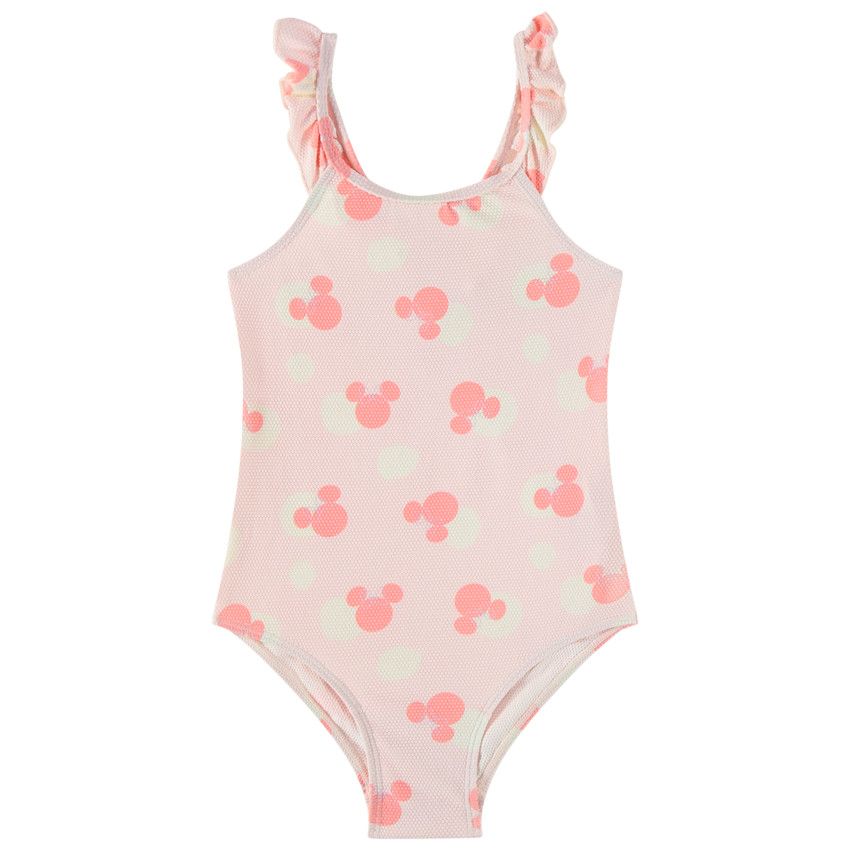 Maillot de bain 1 pièce imprimé Minnie Disney pour fille - Rose