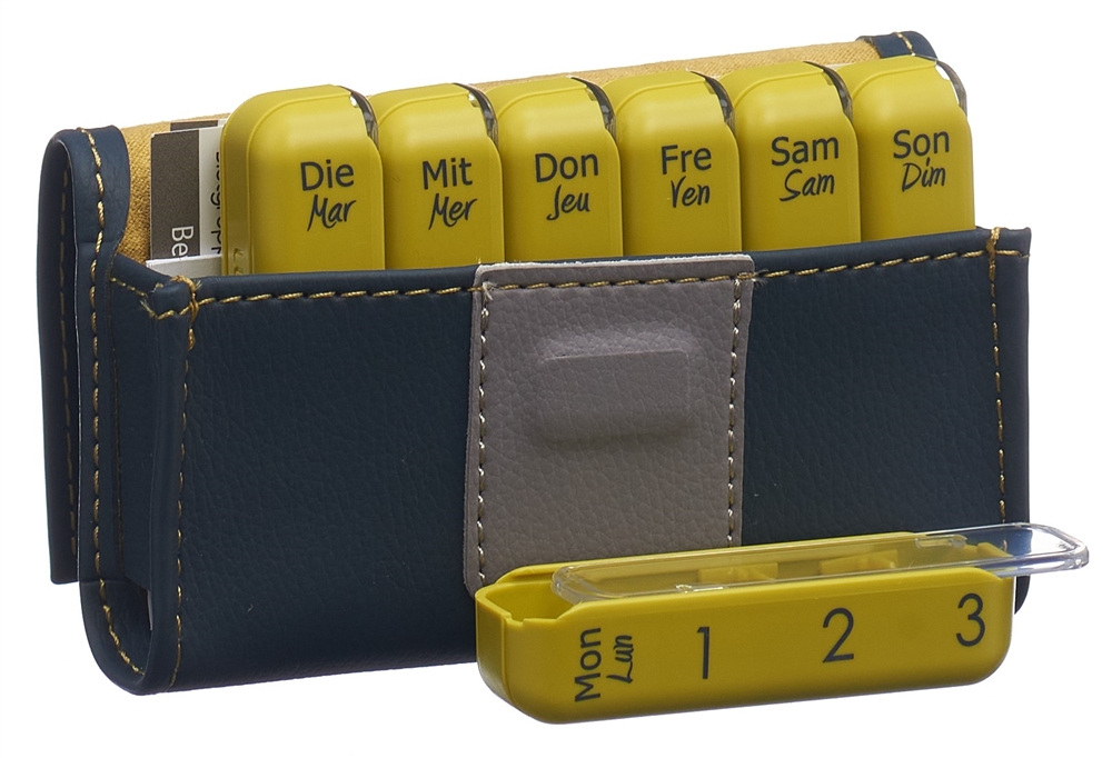 PILBOX Mini Medikamentenspender<br>1 Stück, 7 Tage deutsch/französisch grau