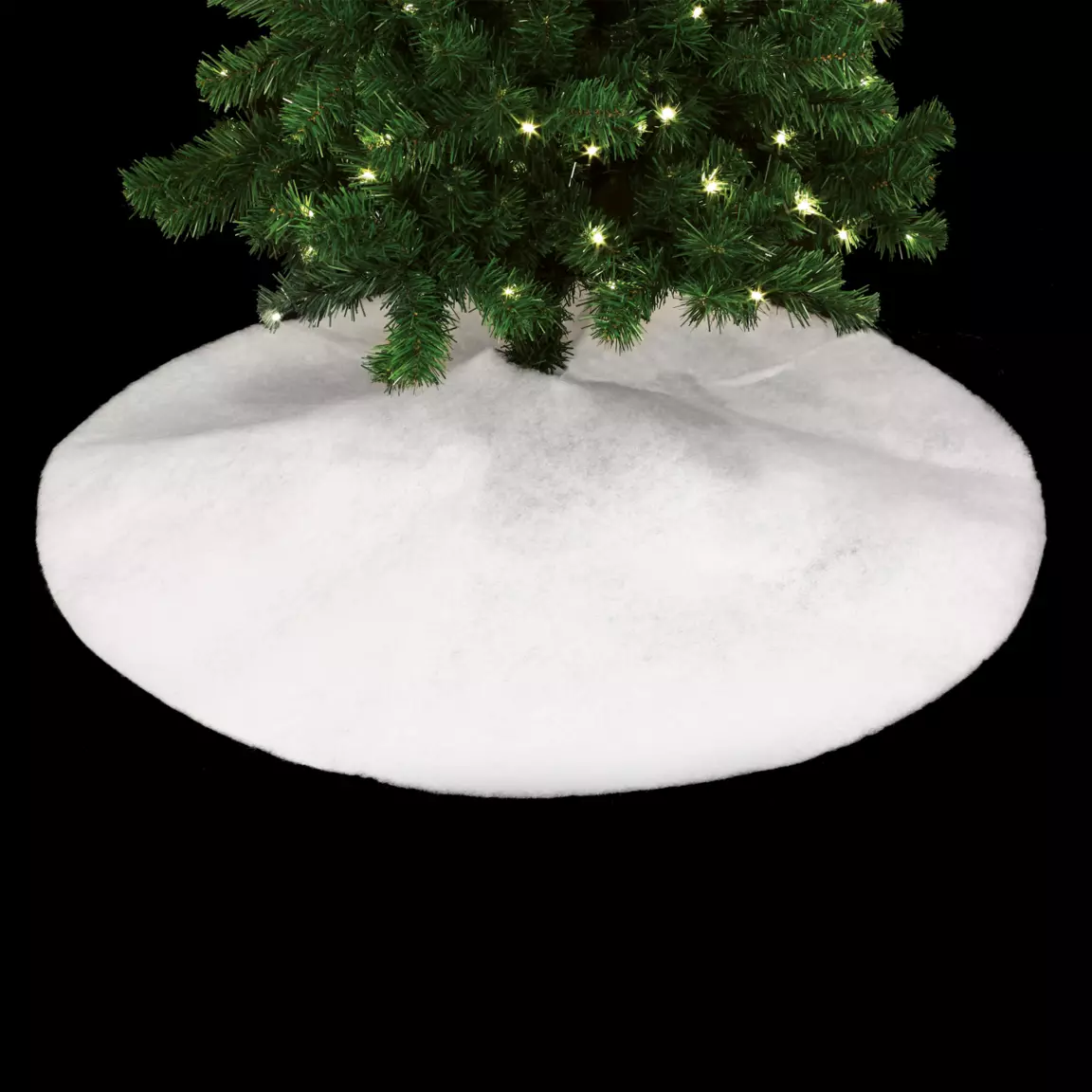 Tapis de sapin rond (D100 cm) Neige paillettée