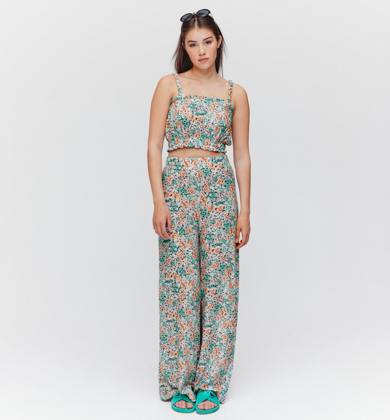 Top smocké imprimé Femme - Imprimé écru