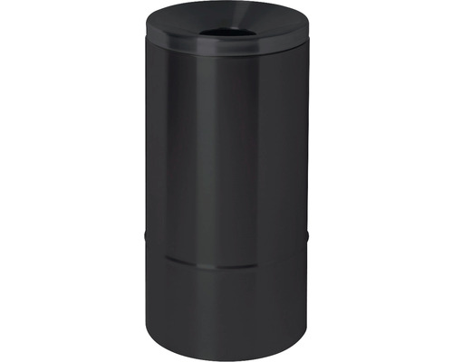 Zelfdovende afvalbak, staal, zwart, 50 l