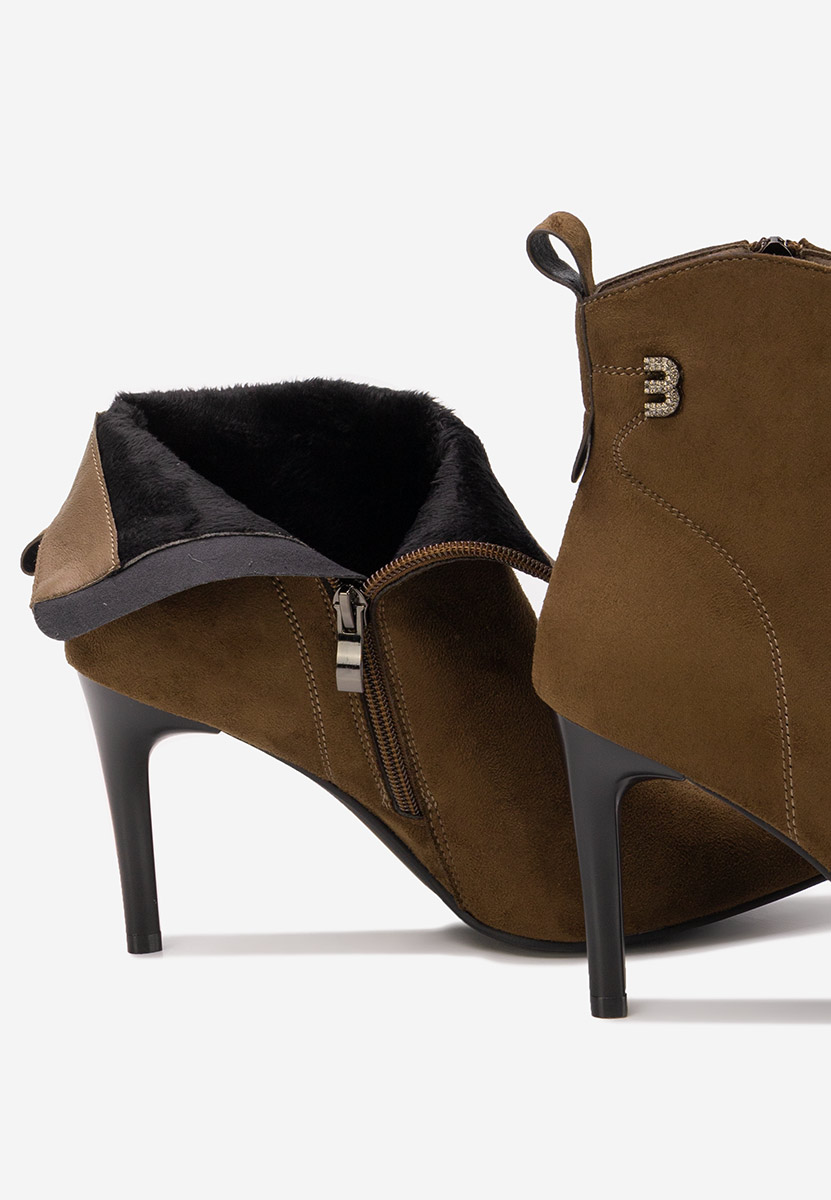 Bottines stiletto brunes Vanessia