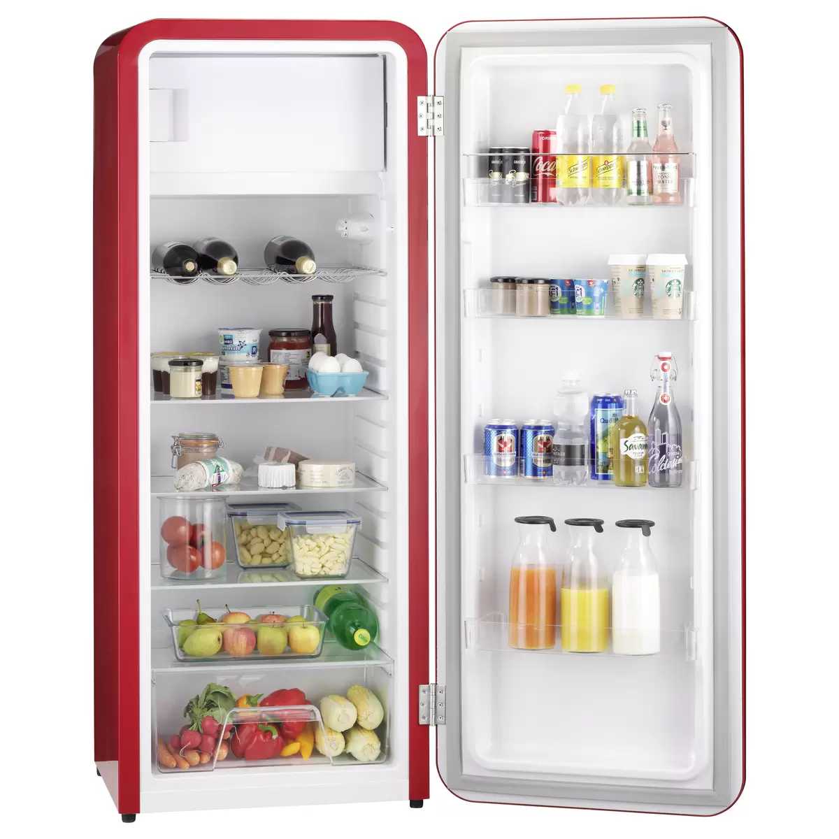 Kühlschrank Frescolino Classic rot,silber