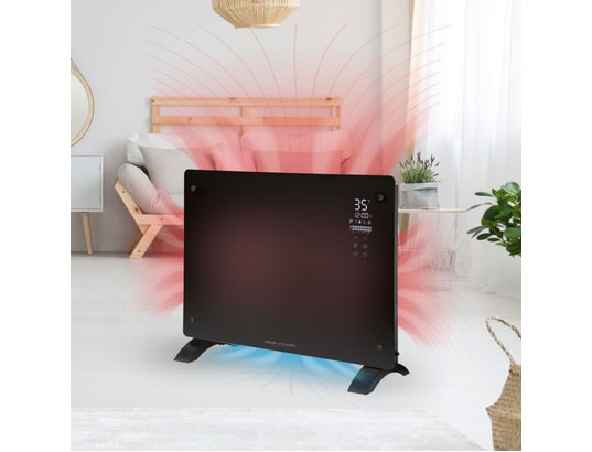 PROFICARE - Radiateur soufflant Convecteur en verre 1500w noir pc-gkh3118-noir