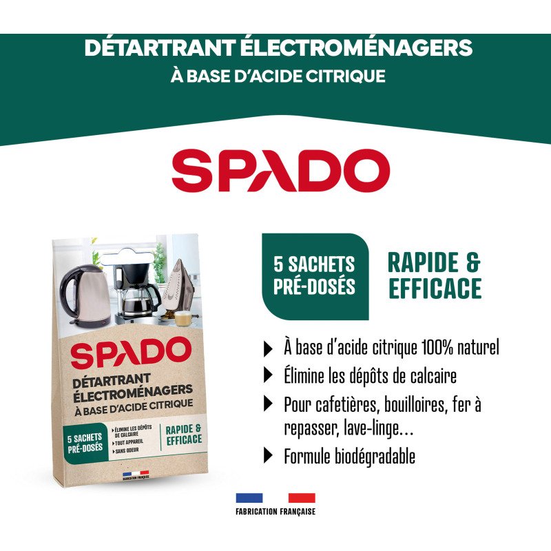Détartrant électroménager Spado - Boîte de 5 sachets de 15 g
