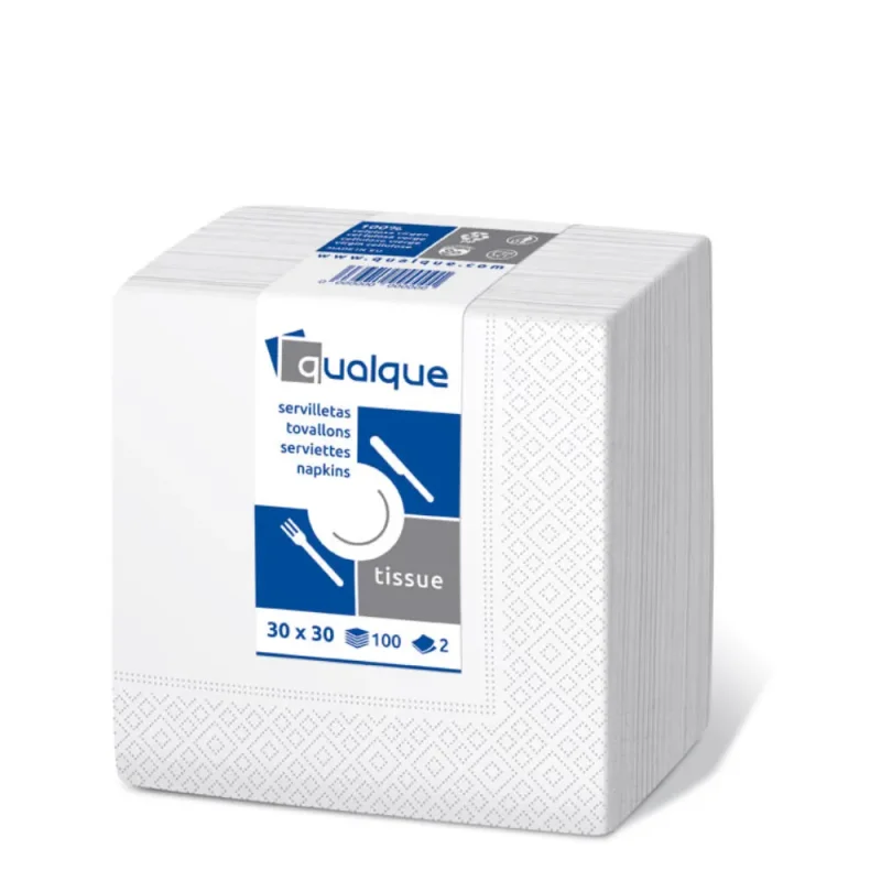 QUALQUE - Serviette de table ouate - 30x30 - Blanc - x4800