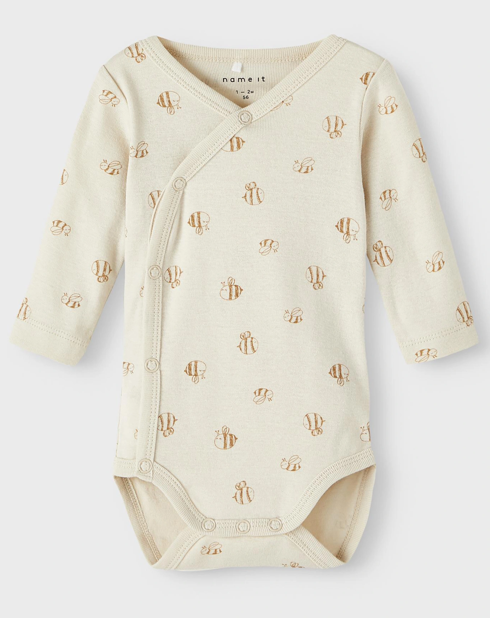 Langarm-Body NBNBODY RAINY DAY 2er-Pack in beige/weiß