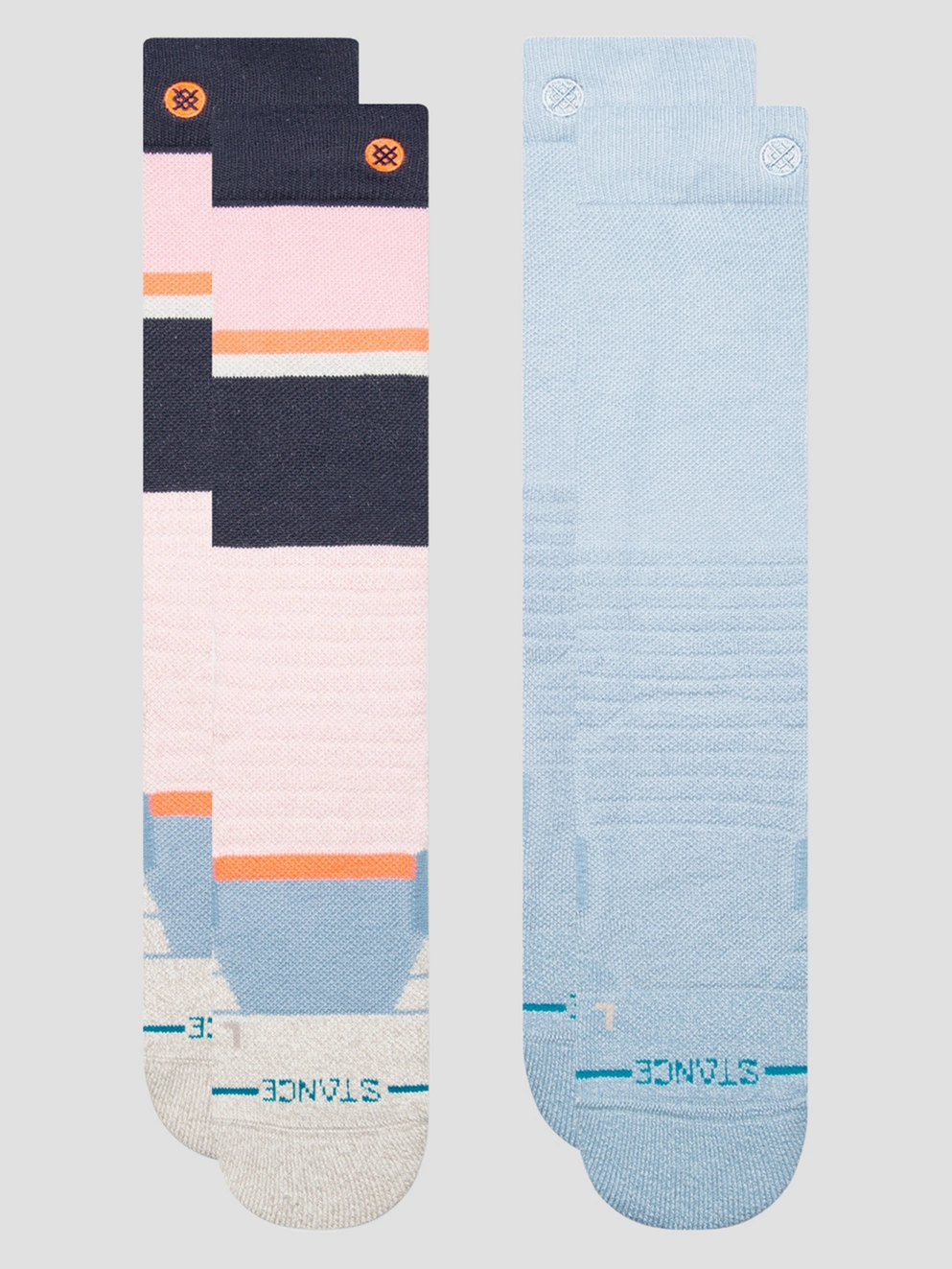Stance Powdered Mid Poly Snow 2 Pack Tech Socks pinkfade