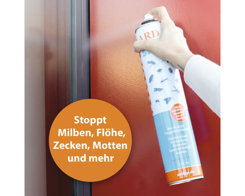 ARDAP 750 ml insectenspray tegen vliegen, tweevleugeligen en insecten zoals vlooien, teken, mijten, luizen, kakkerlakken, motten en spinnen. Werkt direct en tot 6 weken lang.