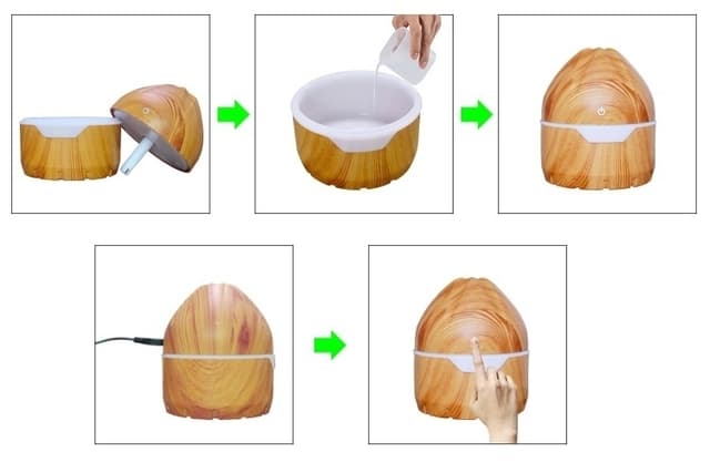 Aroma Diffuser/Fugter i trædesign, Mørkt træ