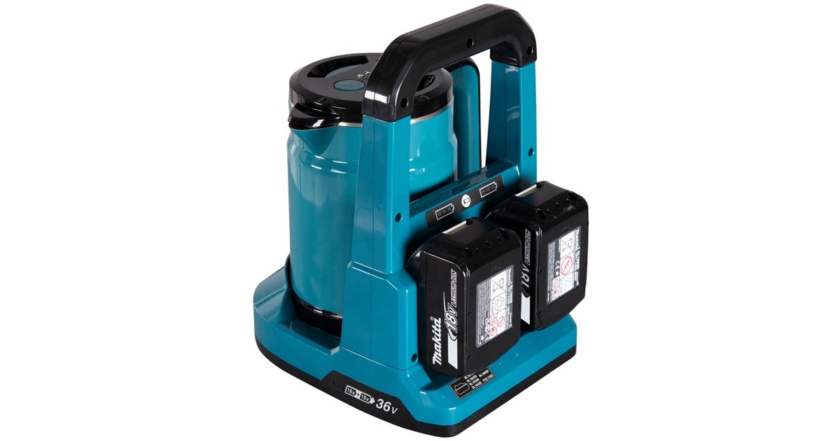 MakitaDKT360Z 2x18 V Waterkoker  (Blauw/zwart, Accu en oplader niet inbegrepen)