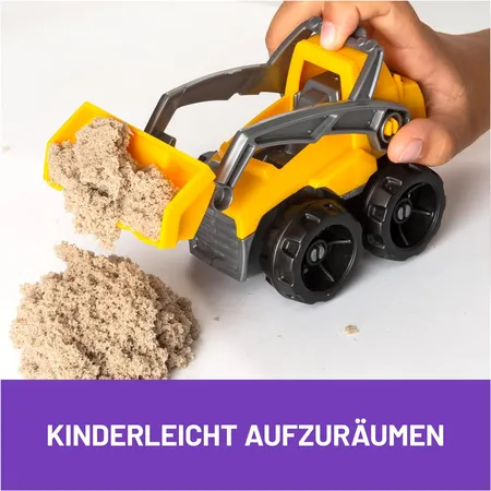 Spin Master Kinetic Sand Baustellen Set magischer Sand Naturbraun, 454g