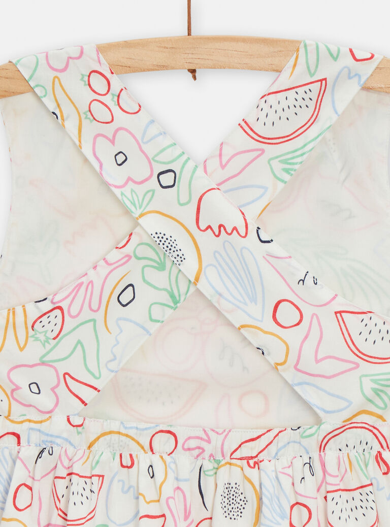 Robe dos croisé imprimé fantaisie pour fille