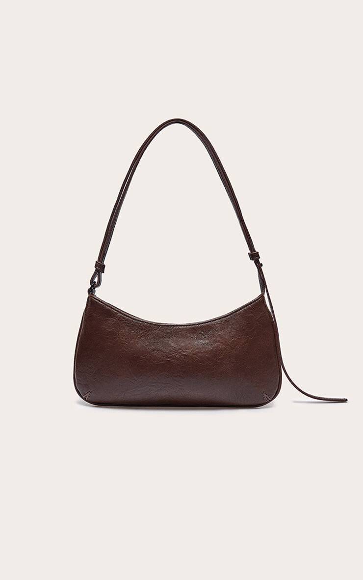 Marron Sac Baguette Texturé En Synthétiquecuir Pour L'épaule