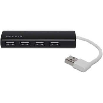 Belkin F4U042BT hub & concentrateur 480 Mbit/s Noir