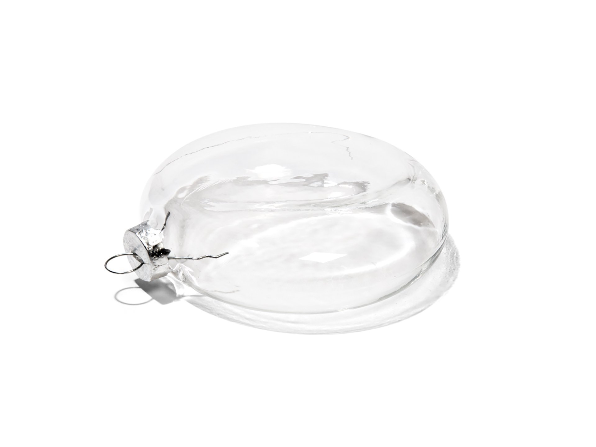 Glas Weihnachtsanhänger flach, farblos