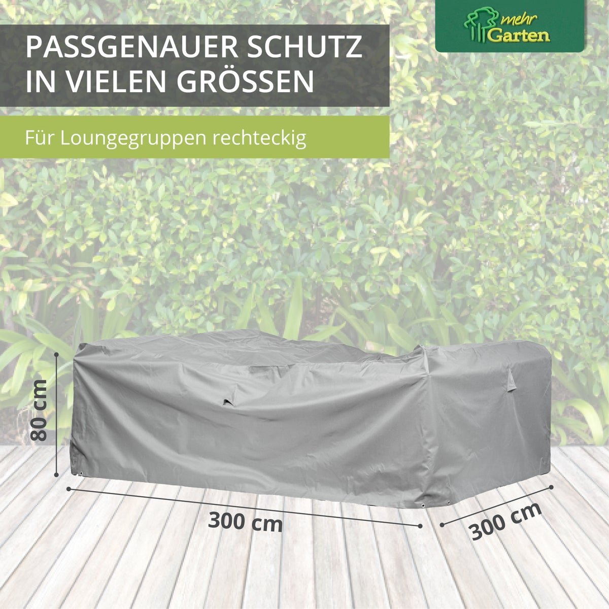 Meer Tuin Lounge Hoes Rechthoekig | Winterbestendige Tuinmeubelhoes | Waterdichte Tuinmeubelhoes | UV-bestendig & weerbestendig | 225x225x80 cm | Oxford 600D Stof