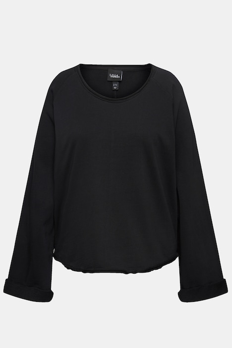 Sweatshirt, Rollkanten, Rundhals, Raglan-Langarm