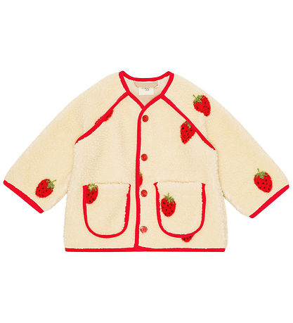 Flöss Fleecejacke - Strawberry - Soft White Berry