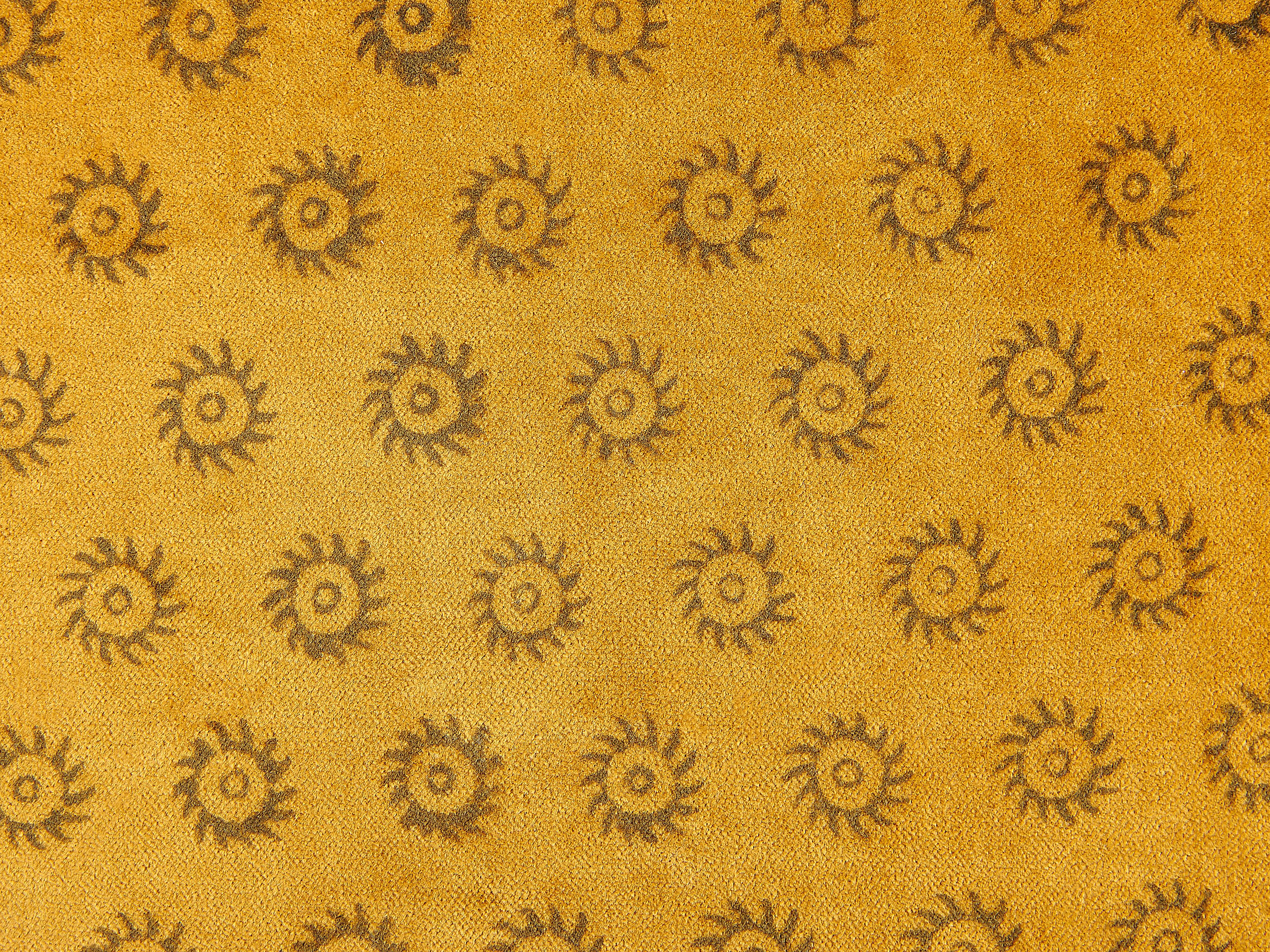 Sierkussen RAPIS Fluweel 45 x 45 cm Geel geometrisch patroon