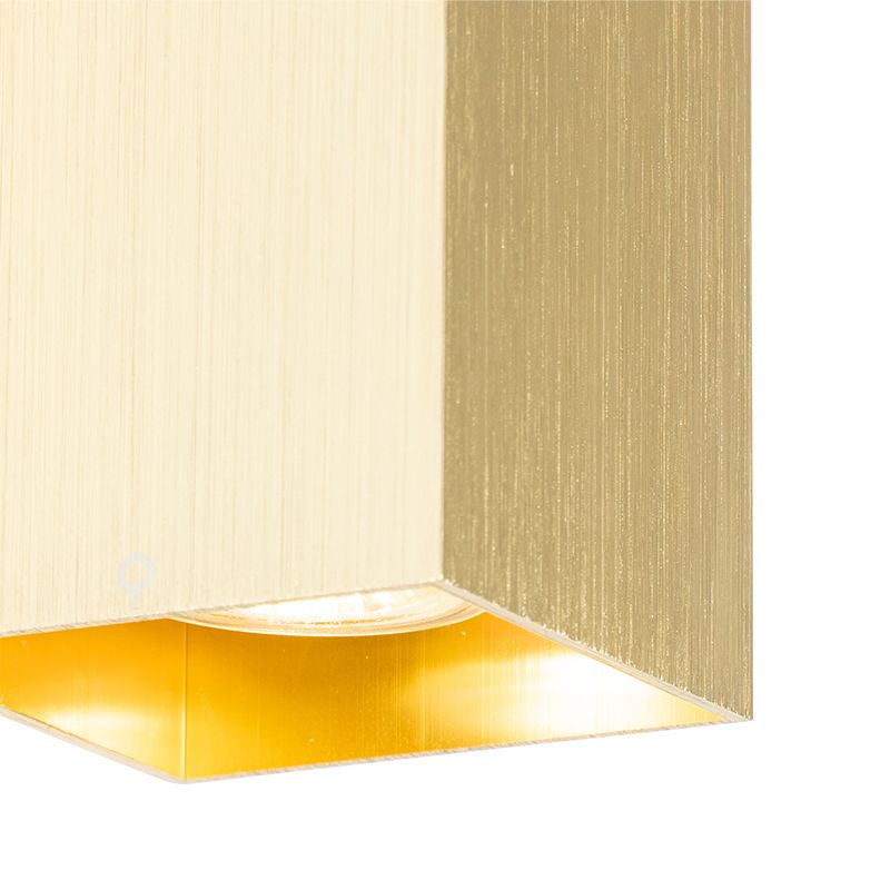 Moderne wandlamp goud vierkant 2-lichts - Sandy